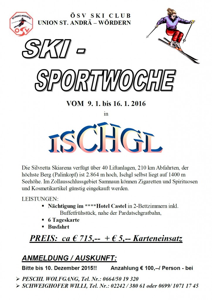 Skisportwoche Ischgl Jänner 2016